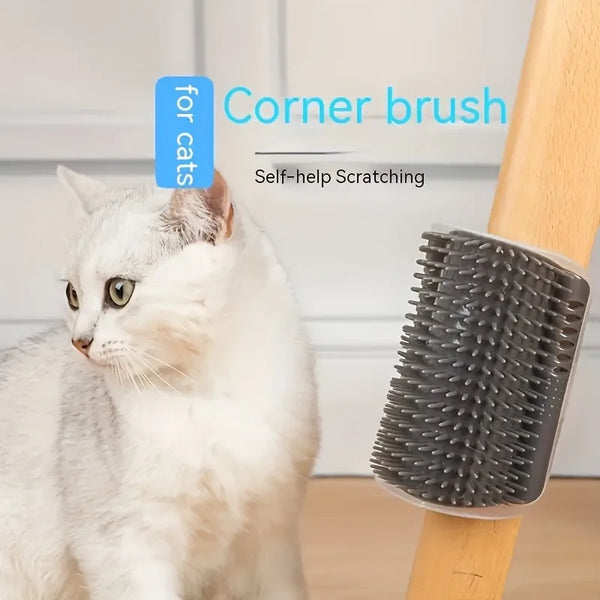 Corner Cat Scratcher, Wall-Mounted Grooming Brush - Itchy Scratching Board - Toy Deshedding Massage Comb,Scratching Tool