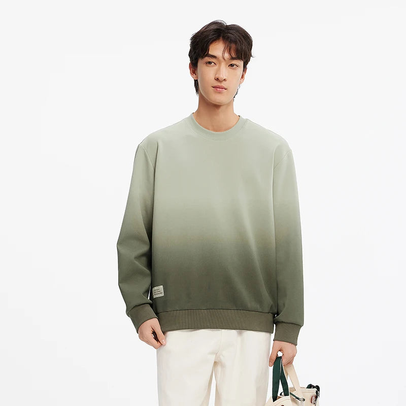 Semir Gradient Printed Sweatshirt Comfortable Men 2025 Spring Loose Fit Casual Style Basic Fashion Long Sleeve Pullover Top