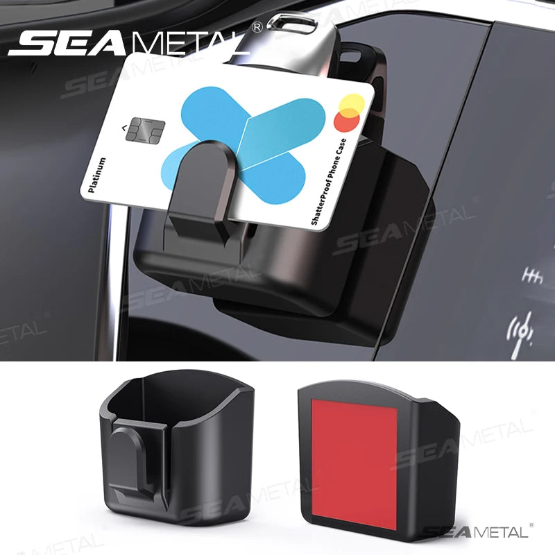 SEAMETAL Car Hooks Key Holder Clip Multifunctional Car Key Box Organizer Adhesive Mount Card Holder for Car Interior Accessories