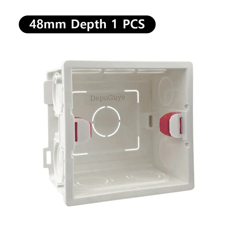 Model 86 General Electric mounting box, switch socket junction box hidden inside mounting box, electrical socket and accessories