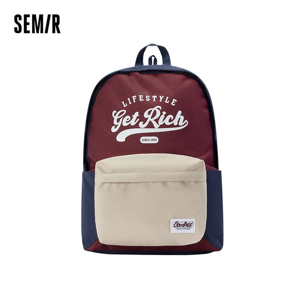 កាបូបស្ពាយបុរស Semir បោះពុម្ពអក្សរ កាបូបកុំព្យូទ័រយួរដៃសិស្ស សាមញ្ញ ងាយស្រួលពាក់ពេលចេញទៅក្រៅ ធម្មតា ធ្វើដំណើរប្រចាំថ្ងៃ កាបូបយួរ សម្ភារៈប្រើប្រាស់ប្រចាំថ្ងៃ 2026