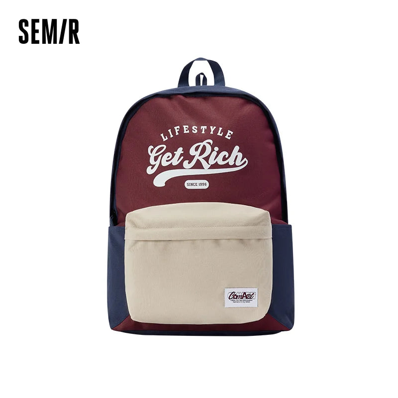 កាបូបស្ពាយបុរស Semir បោះពុម្ពអក្សរ កាបូបកុំព្យូទ័រយួរដៃសិស្ស សាមញ្ញ ងាយស្រួលពាក់ពេលចេញទៅក្រៅ ធម្មតា ធ្វើដំណើរប្រចាំថ្ងៃ កាបូបយួរ សម្ភារៈប្រើប្រាស់ប្រចាំថ្ងៃ 2026