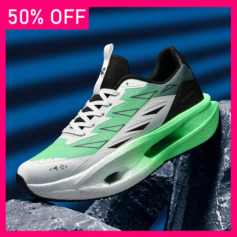 Unisex Sports Shoes Fashionable Lace Up Mesh Youth Training Shoes Outdoor Fitness Non Slip Thick Soled Running Shoes for Men