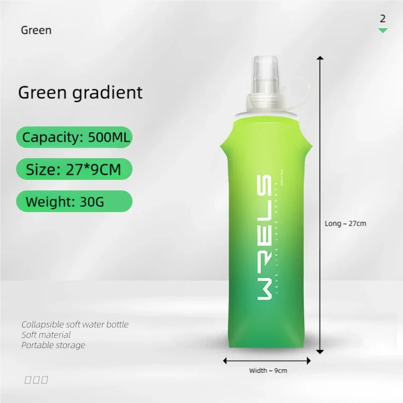 TPU Outdoor Sport Bottle Folding Soft Flask Drink Portable Water Bottle for Running Camping Hiking Bicycle Fitness Water Bag Run