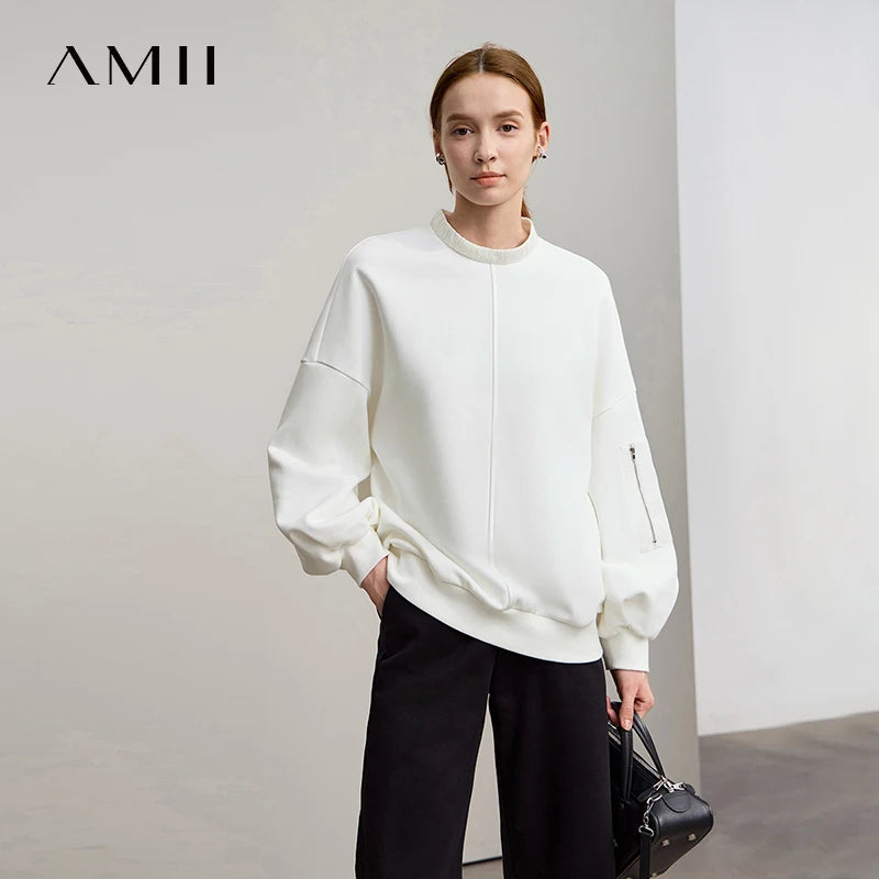 អាវក្រៅ AMII សម្រាប់នារី 2025 រដូវរងាថ្មី រលុង ក្រាស់ កអាវឈរ សម្រាប់អាវដៃវែង ក្តៅ 12544121