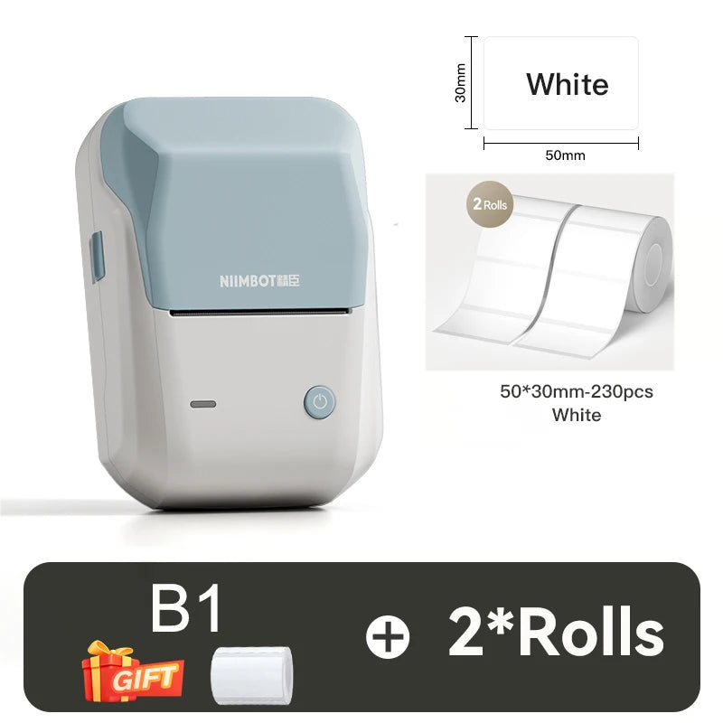 Niimbot B1 Thermal Printer Self-adhesive Food Stickers Bluetooth Label Maker Pocket Name Pirce Bacode Bussiness Labeling Machine
