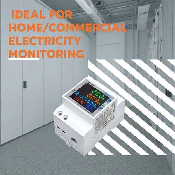 TOMZN WiFi Smart 6-in-1 DIN Rail AC Monitor–Voltmeter Current Power Factor Active KWh Energy Meter Frequency 110V–220V 100A TUYA