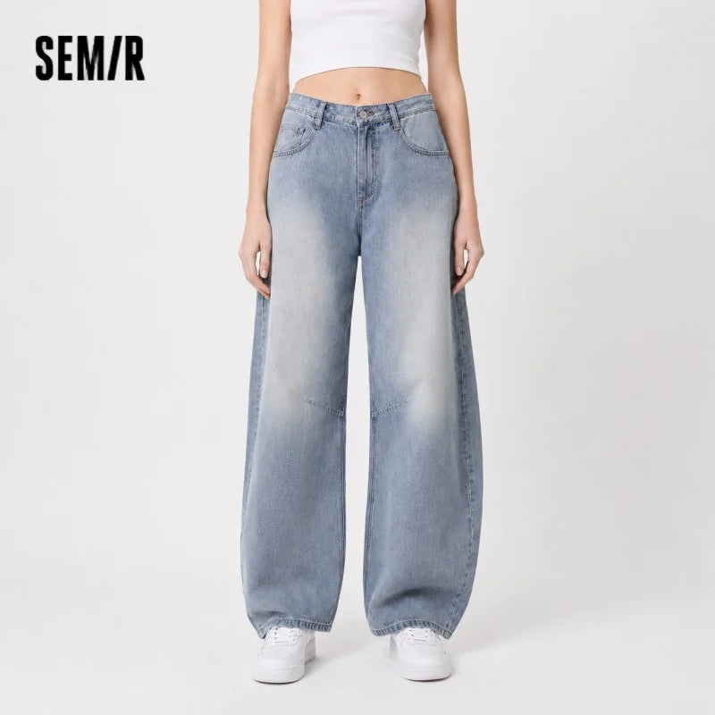 ខោបុរស Semir Denim មានអារម្មណ៍ត្រជាក់បែប Vintage ជើងកោងស្លីមសមទូលាយរដូវក្តៅឆ្នាំ ២០២៦ ស្ទីលម៉ូដធម្មតា