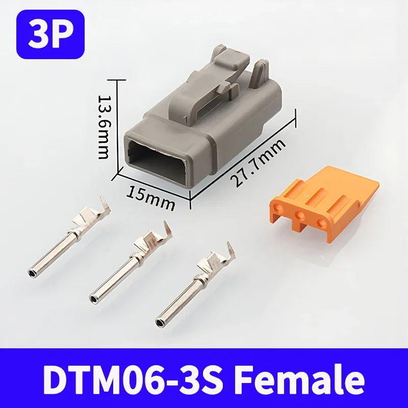 ឧបករណ៍ភ្ជាប់ស៊េរី Deutsch DTM ចំនួន 20 ឈុត 2/3/4/6/8/12 ម្ជុលប្រុស និងស្រី រួមមាន DTM04-2P DTM06-2S សម្រាប់រថយន្ត និងផ្លូវបិទផ្លូវ