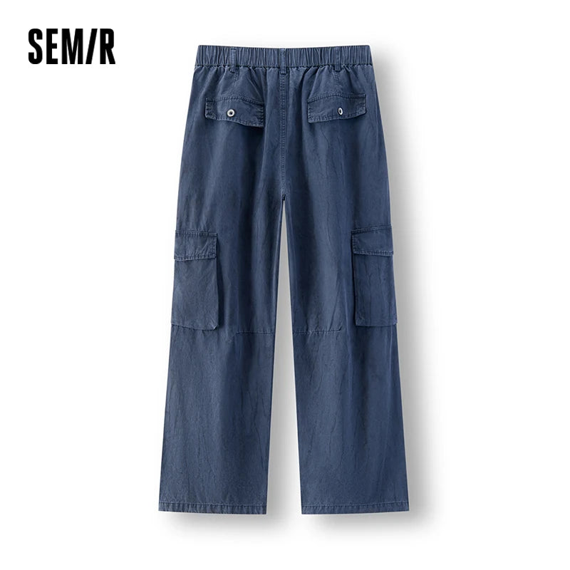 Semir Men Pants Durable Cargo Parachute Gradient Twill Multi Pocket 2026 Autumn Workwear Style Long Trousers Daily Wear