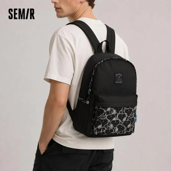 Semir Backpack Men 2024 New Version Cartoon Printed Couple's Backpack Large-capacity Laptop Bag for Women
