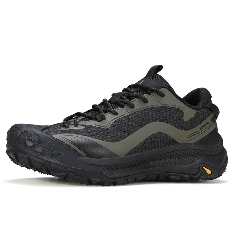 HUMTTO Breathable Non-slip Hiking Shoes for Men Outdoor Sports Shoes Leather Shock-absorbing Walking Sneakers Man Trekking Boots