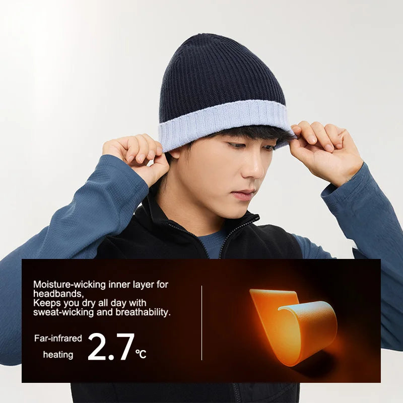 Naturehike Turned-Up Wool Knitted Hat Warm Winter Outdoor Unisex Anti-static Breathable Moisture-Wicking Windproof Skiing Hat