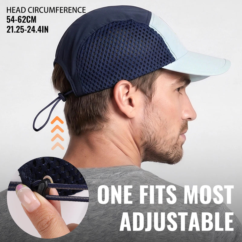 WRELS Mesh Baseball Cap Sunshade Sport Hat Ultralight Trucker Hat Breathable Quick Dry Foldable Golf Hiking Beach Running Cap