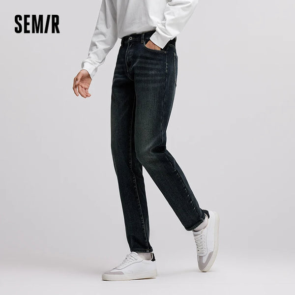 ខោខូវប៊យបុរស Semir មានស្រទាប់ក្រណាត់ Fleece លាតសន្ធឹង ស្គមស្គាំង Whiskey Wash 2026 ខោខូវប៊យស្តើងសម្រាប់ធ្វើដំណើរបែប Vintage សម្រាប់ទីក្រុង និងសម្រាប់ធ្វើការ