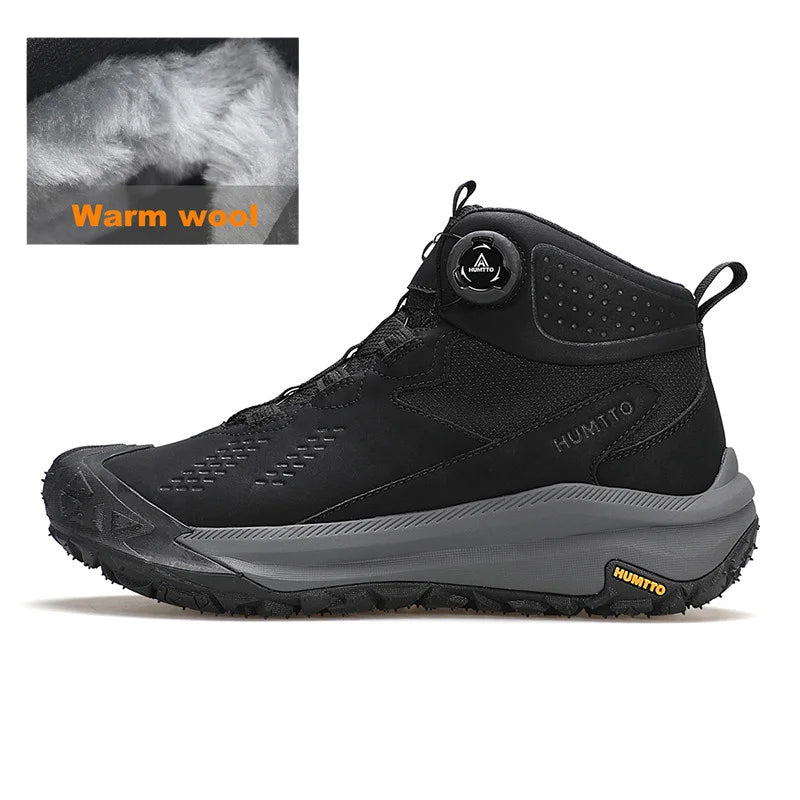HUMTTO Outdoor Boots for Men Genuine Leather Hiking Shoes Non-slip Camping Trekking Men's Sports Shoes Winter Safety Sneakers