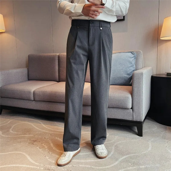 Vintage Relaxed Wide-Leg Trousers - Summer Thin Breathable Casual Straight Pants for Men