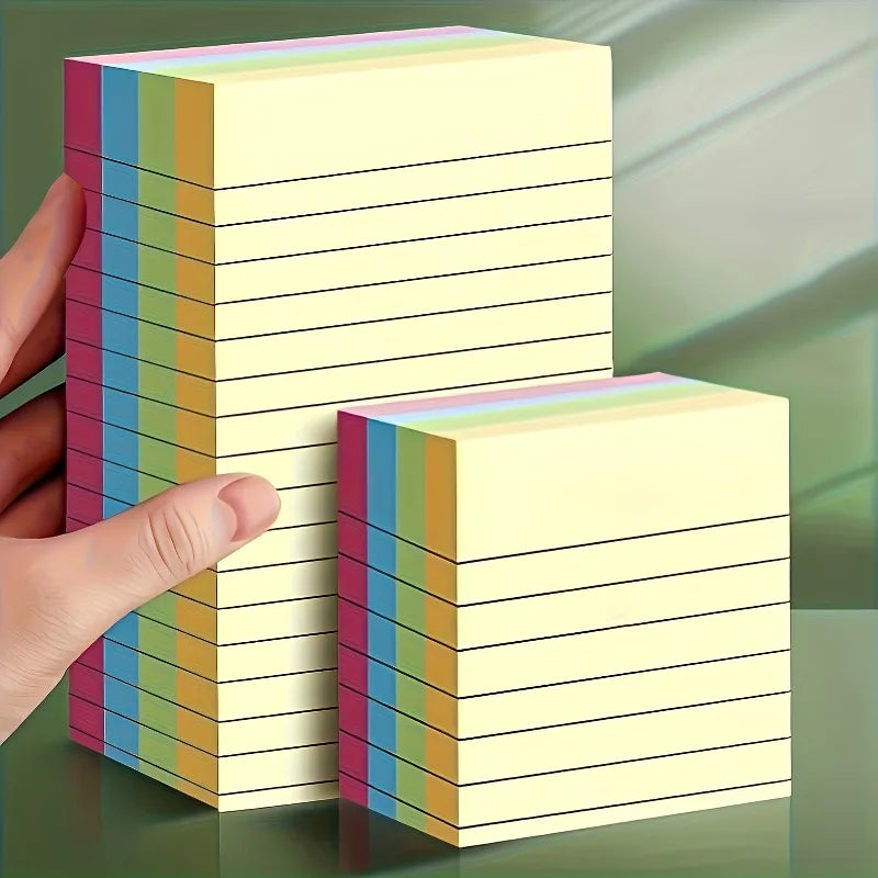 100sheets Horizontal Line Colored Sticky Notes,Tearable Student Message Memo Paper.-Office Stationery Memo Pad.notepad.