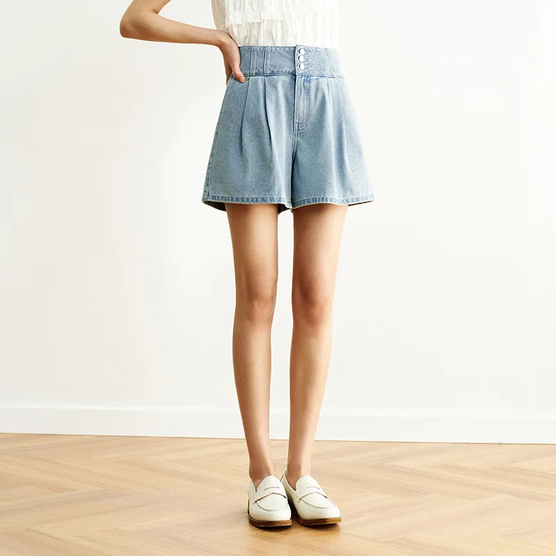 Semir High Waist Denim Shorts Women Loose Fit 2025 Summer New Cooling A Line Versatile Bottoms for Sweet Cool Look