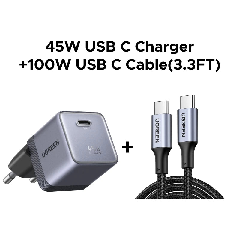 【Ultra Mini】UGREEN Nexode Air  45W GaN Charger USB C Fast Charger PD3.0 PPS For iPhone 18 17 Pro Samsung S26  Tablet Macbook Air