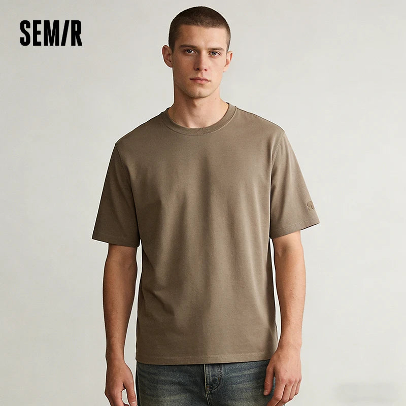 Semir Men's O-Neck T-Shirt Summer 2026 Cool Feeling Solid Casual Top for Comfortable Wear