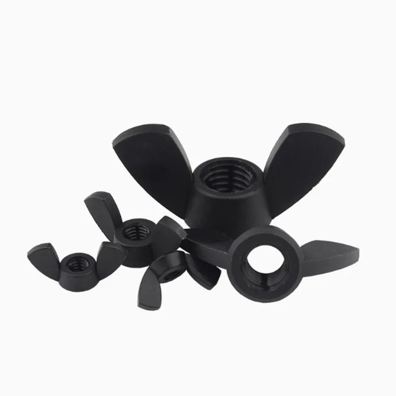 M3 M4 M5 M6 M8 M10 M12 Black White Nylon Nut Wingnut Butterfly Nut Plastic Wing Nuts