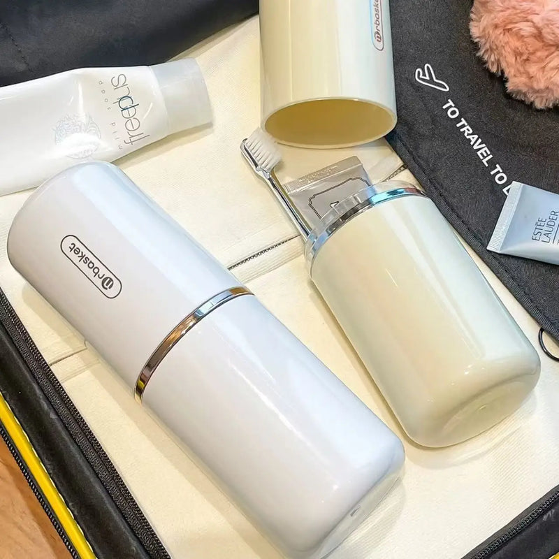 Portable Dental Toiletry Travel Cup Set - Household Dental Jar Toothbrush Storage Box - Medical Dental Appliance Organizer