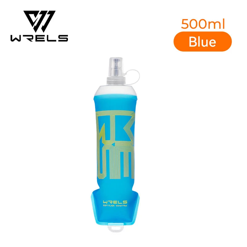 WRELS TPU Soft Water Bottle BPA‑Free Collapsible Flask Leakproof Soft Flask Hiking Climbing Marathon Sports Hydration Pack