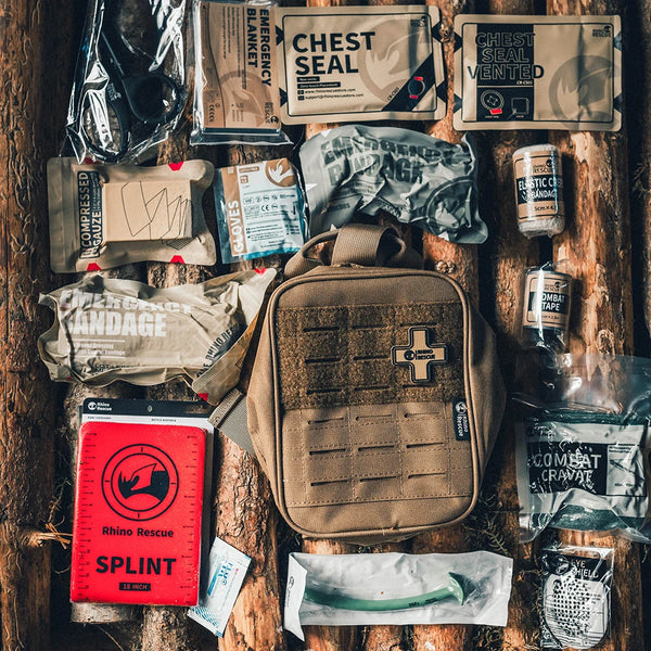 CE Approved Rhino Rescue IFAK Pouch Trauma Kit Tactical First Aid Kit MOLLE Pouch Emergency Kit Combat Survival Kit For Camping