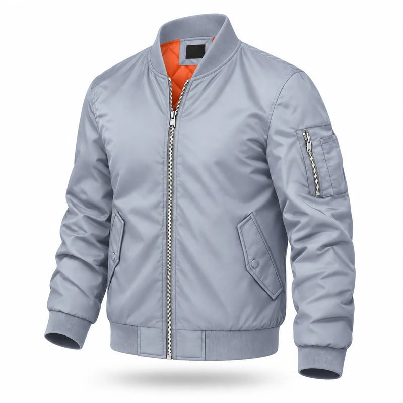 TACVASEN Men's Autumn And Winter Quilted Waterproof Jacket Warm Insulated Polyester Coat with 4 Pockets for Outdoor Activities