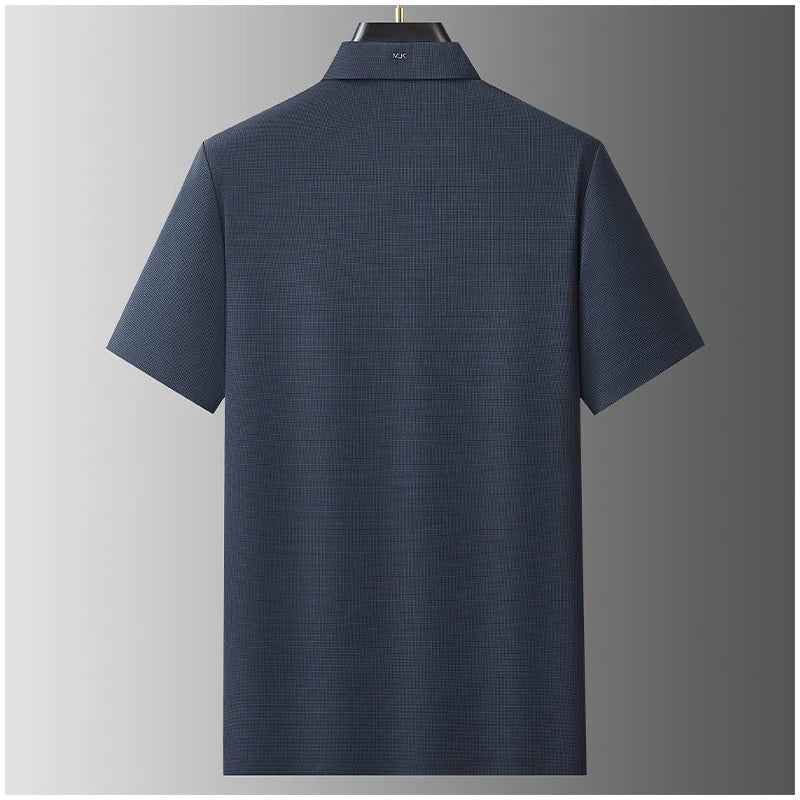 Men's  Waffle Ice Silk Polo Shirt - Cooling & Stretch, Slim Fit, Multi Colors  Breathable, Moisture-wicking  T-shirt.