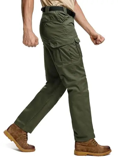 TACVASEN Tactical Waterproof And Lightweight Cargo Pants Mens Outdoor Hiking Stretch Ripstop Trousers with 8 Pockets(No Belt)