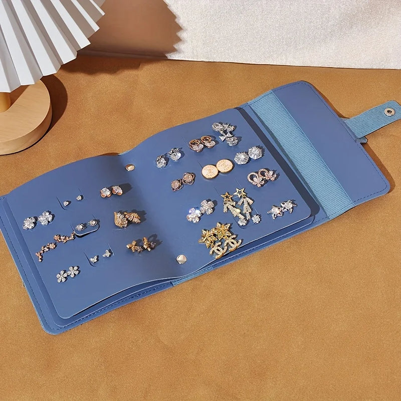 1pc Multifunctional Large Capacity Display Earring Necklace Storage Box,Portable,Suitable for Studs,Hoops and Pendant Earrings