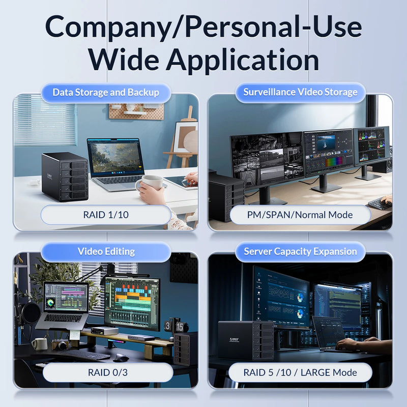 ORICO 95 Series 5 Bay 3.5'' USB3.0 HDD Docking Station Support RAID Mode Aluminum With 150W Power for Bitcoin Altcoins Mining