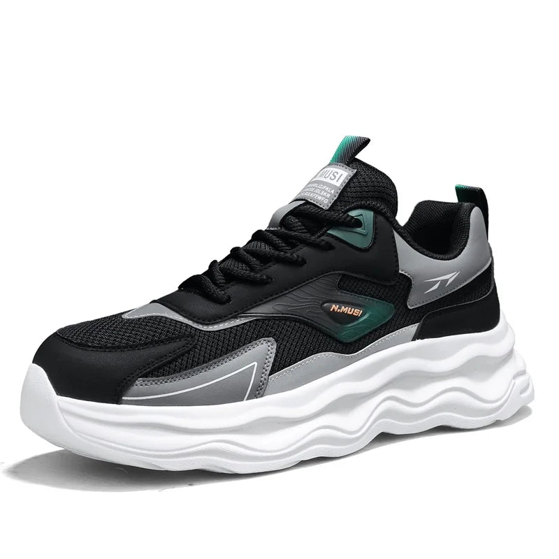 Men's lightweight casual sneakers New spring summer Thick-sole outdoor racing running shoes student breathable speed sports shoe