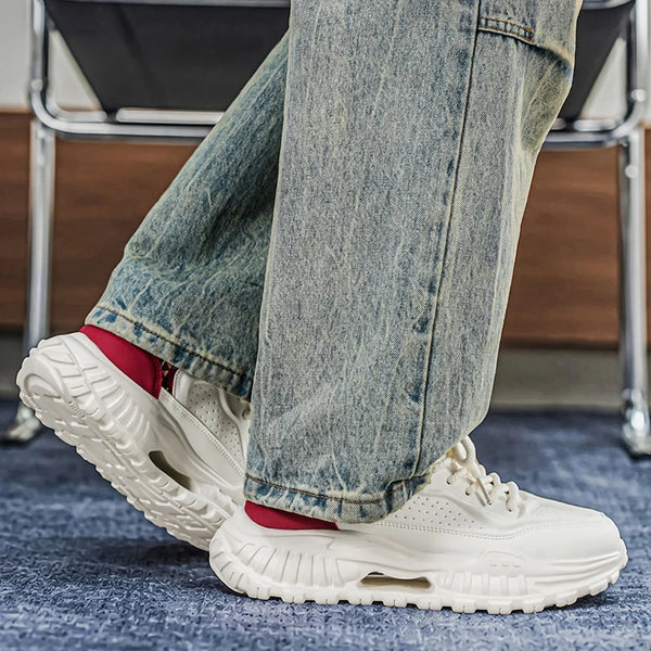 Chunky sneakers four seasons breathable light thick sole soft sole outdoor running fashion comfort students speed sports shoes