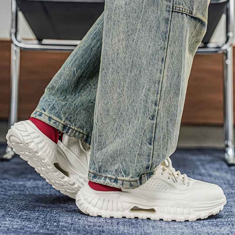 Chunky sneakers four seasons breathable light thick sole soft sole outdoor running fashion comfort students speed sports shoes