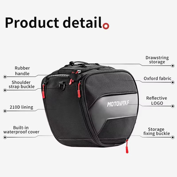 កាបូបដាក់សាំងម៉ូតូ MOTOWOLF សម្រាប់អ្នកបើកបរ កាបូបស្ពាយការពារទឹក កាបូបស្ពាយដៃសម្រាប់ដាក់កៅអីម៉ូតូ