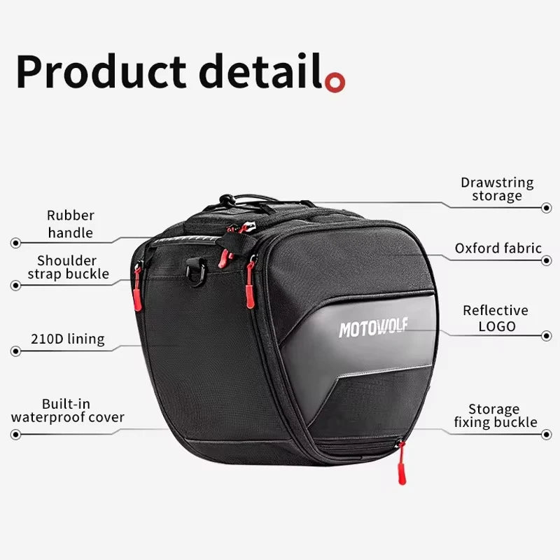 កាបូបដាក់សាំងម៉ូតូ MOTOWOLF សម្រាប់អ្នកបើកបរ កាបូបស្ពាយការពារទឹក កាបូបស្ពាយដៃសម្រាប់ដាក់កៅអីម៉ូតូ