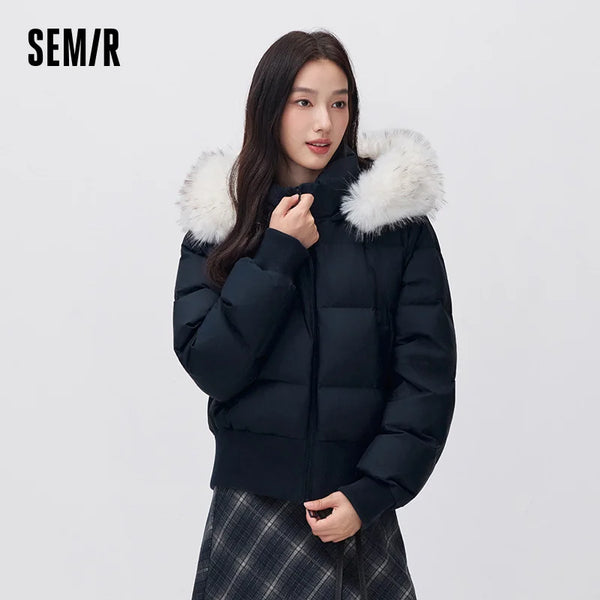 អាវក្រៅ Semir សម្រាប់នារី កអាវទន់ ការពារទឹក ការពារខ្យល់ ៨០ ភាគរយ សាច់អាវទន់ សមល្មមសម្រាប់ពាក់ប្រចាំថ្ងៃរដូវរងាថ្មីឆ្នាំ ២០២៦