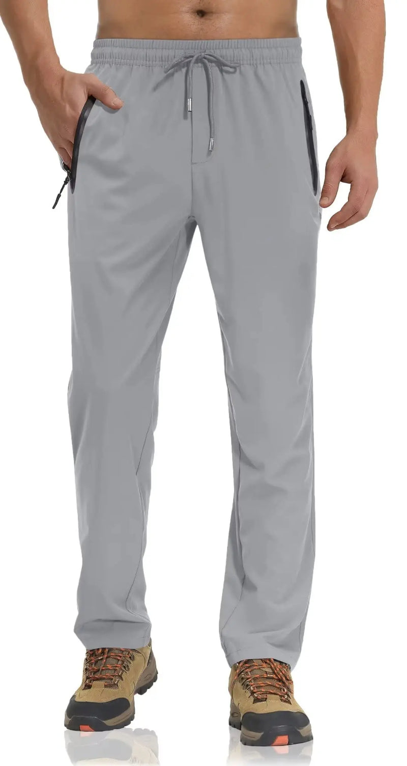 TACVASEN Summer Quick Dry Joggers Hiking Pants Mens Lightweight Casual Running Pants Drawstring Fitness Sports Gym Sweatpants