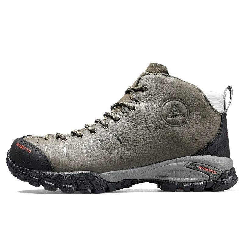 HUMTTO Waterproof Hiking Boots Leather Outdoor Safety Shoes for Men Trekking Sneakers Man Winter Mountain Tactical Camping Mens