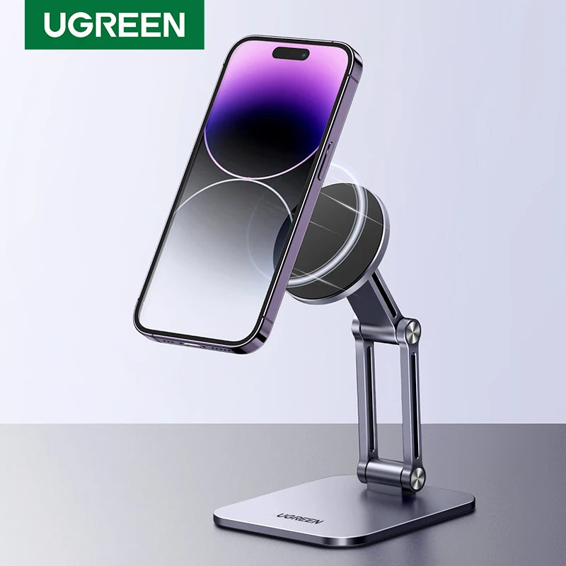 【New】UGREEN Magnetic Phone Holder Aluminum Cell Phone Stand For Magsafe iPhone 16 15 14 Pro Xiaomi Samsung Mobile Phone Holder