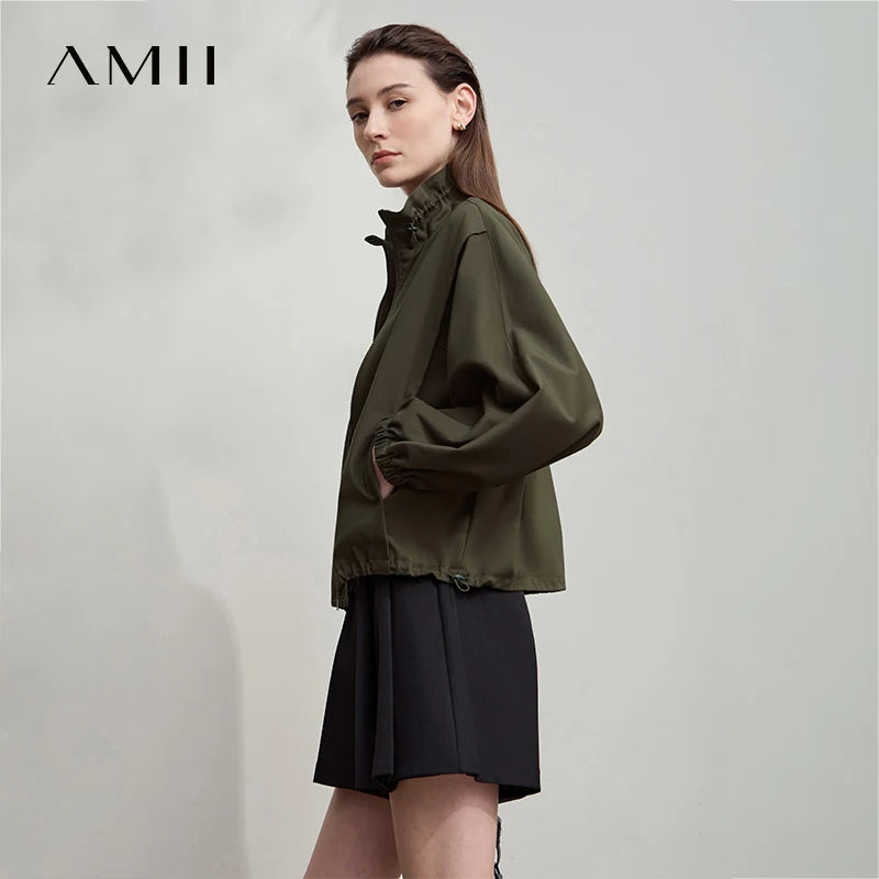អាវធំ AMII សម្រាប់នារី រដូវស្លឹកឈើជ្រុះ ឆ្នាំ២០២៥ អាវធំ និងអាវក្រៅការិយាល័យ កប្បាសរលុង ដៃអាវវែង ដៃអាវវែង 12543035