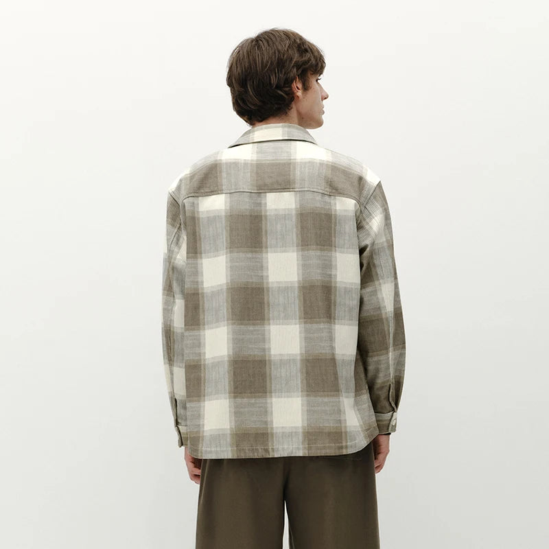 អាវបុរស Semir ក្រណាត់ Corduroy លំនាំ Plaid ដៃវែងឆ្នាំ ២០២៦ រដូវរងាសមស្រួលស្លៀក រចនាប័ទ្មធម្មតា ស្លៀកពាក់ជាស្រទាប់ៗ មើលទៅប្រចាំថ្ងៃ