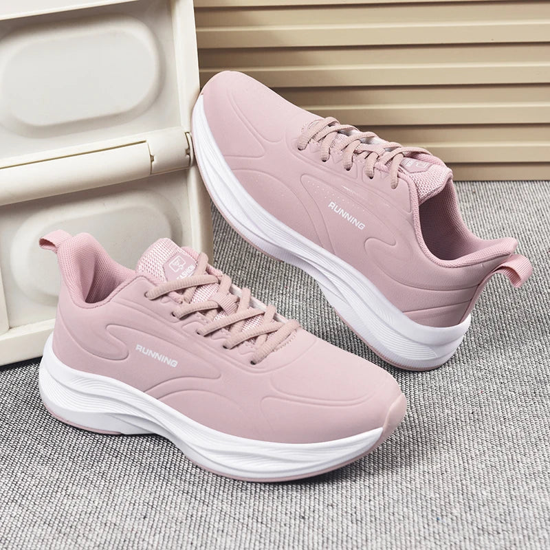 Couples Jogging Shoes 2025 New Leather Casual Sneakers Anti Slip Wear Resistant Fashion Outdoor Fitness Running Shoes for Women