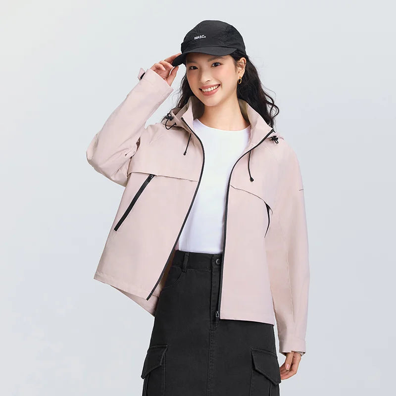 Semir Jacket For Woman Spring New Style Solid Color Loose Casual Top Waterproof Stain-Resistant Fashion Coat