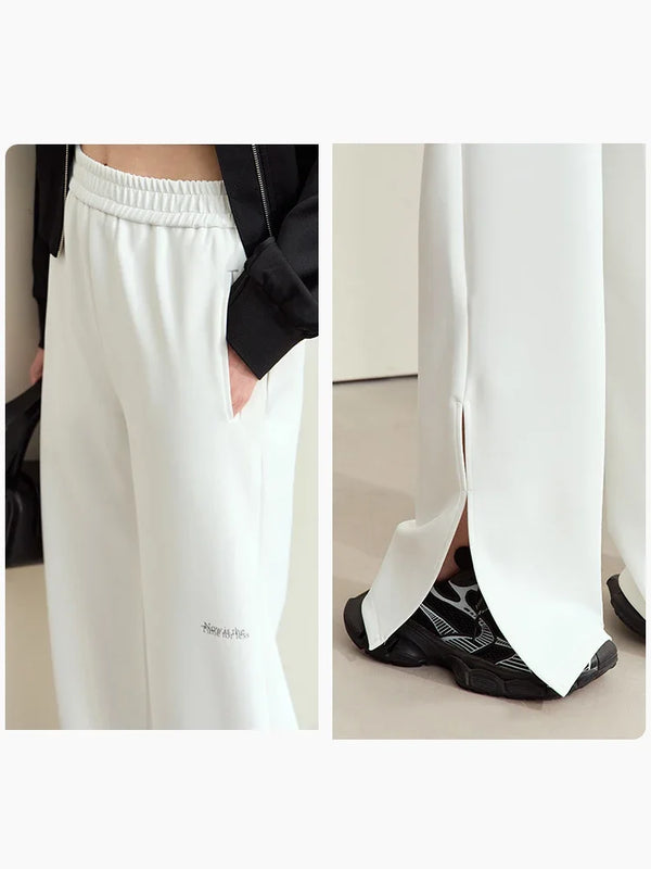 ខោ Amii Minimalism Casual សម្រាប់ស្ត្រី រដូវស្លឹកឈើជ្រុះឆ្នាំ ២០២៦ បោះពុម្ពអក្សរថ្មី ចង្កេះយឺត ជើងធំទូលាយ ខោស្ព័រ ម៉ូដទាន់សម័យសម្រាប់ស្ត្រី 12443102
