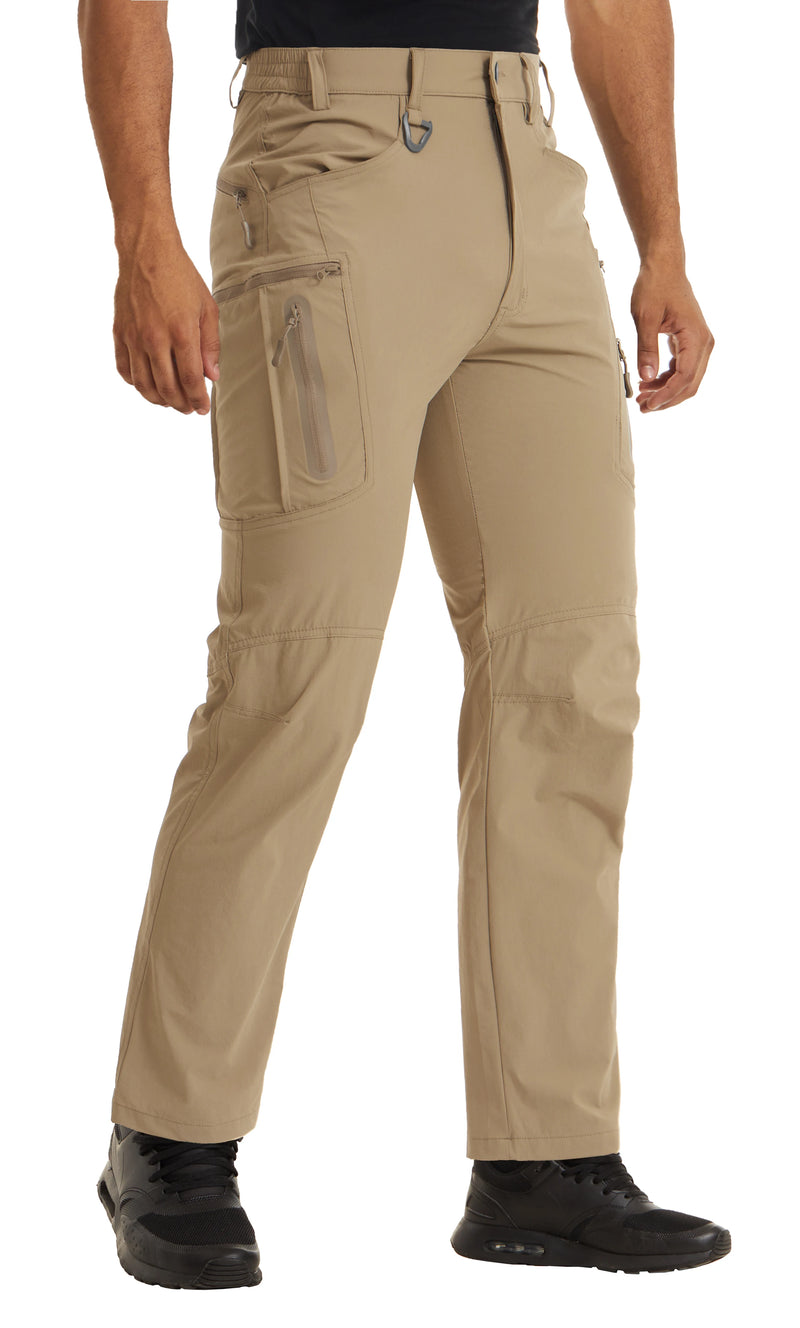 TACVASEN Lightweight Hiking Work Trousers Mens Fishing Pants Outdoor Nylon Quick Dry Pockets Cargo Pants Casual Work Trousers