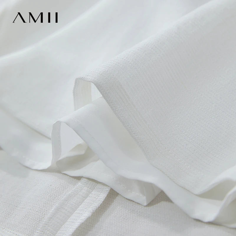 រ៉ូប Amii Minimalist Elegant Summer 2026 រ៉ូបថ្មីសម្រាប់នារី Office Lady ដៃខ្លី O Neck រាងដូចអង្កាំ ម៉ូដសាមញ្ញ 12522055